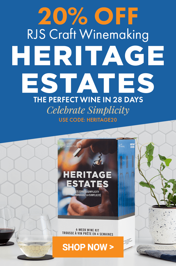 20% Off Heritage Estates. The Perfect Wine in 28 Days. Celebrate Simplicity. Use code: HERITAGE20