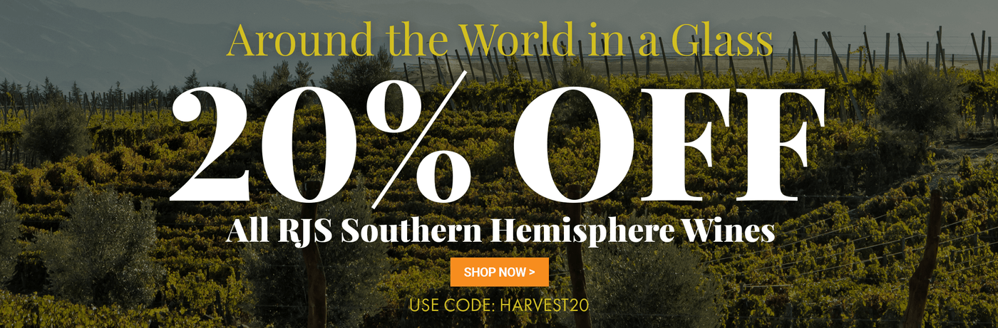 Around The World in a Glass. 20% Off All Southern Hemisphere Wines. Use code HARVEST20