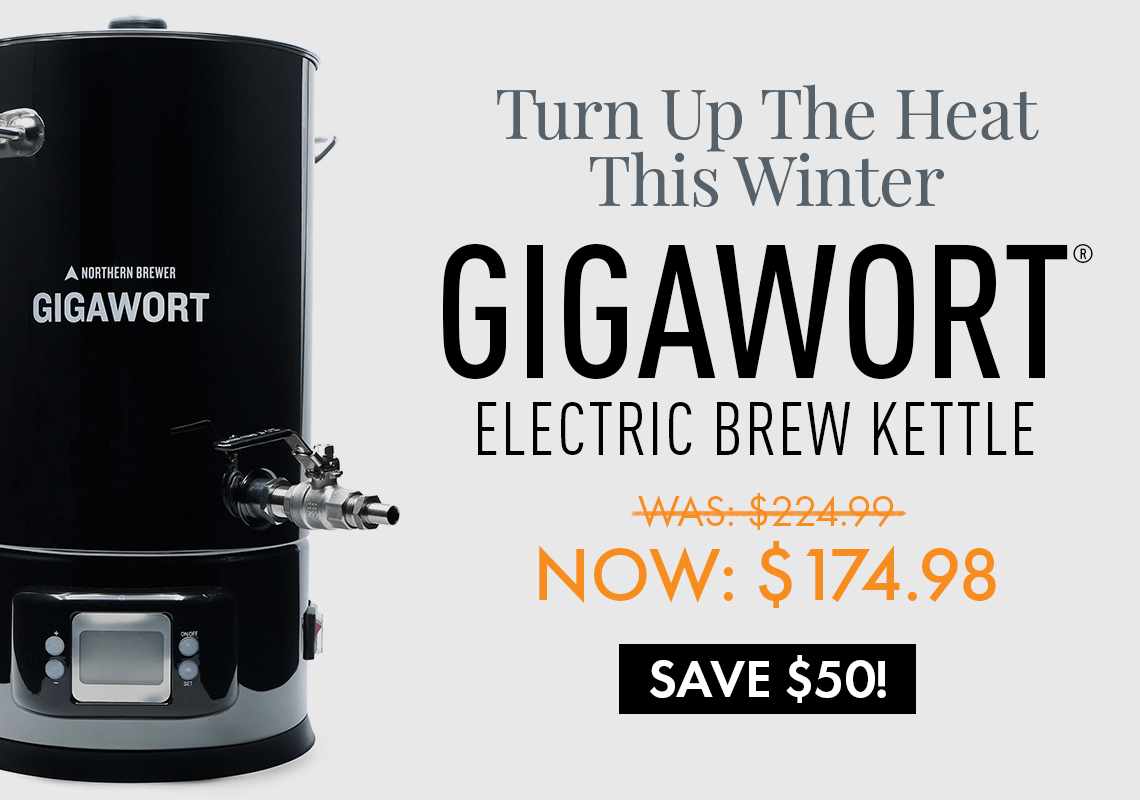 Turn up the heat this Winter.
Gigawort Electric Brew Kettle.
WAS: $224.99 NOW: $174.98. Save $50