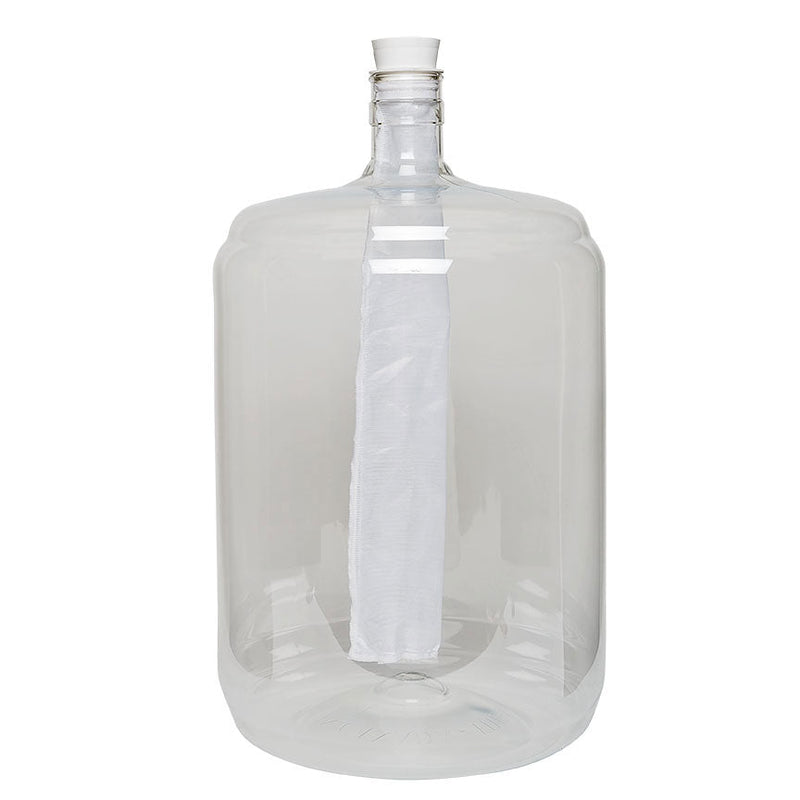 Minimesh in a PET carboy.