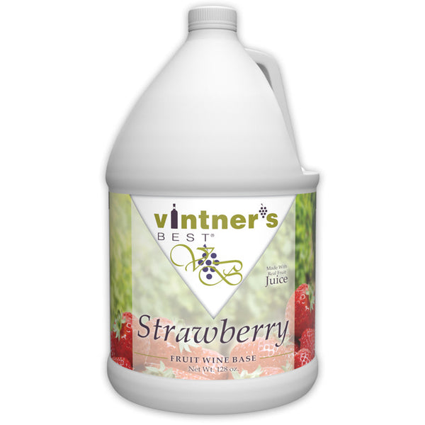 128-ounce jug of Vintner's Best Strawberry Fruit Wine Base