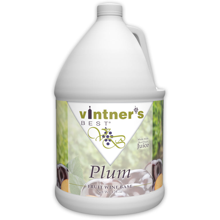 128-ounce jug of Vintner's Best Plum Fruit Wine Base