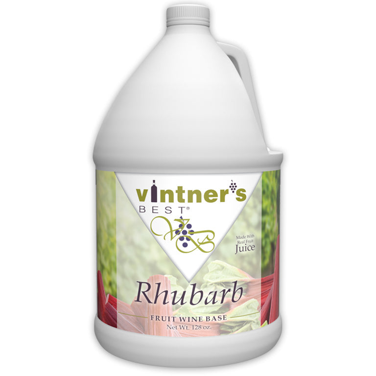 128-ounce jug of Vintner's Best Rhubarb Fruit Wine Base