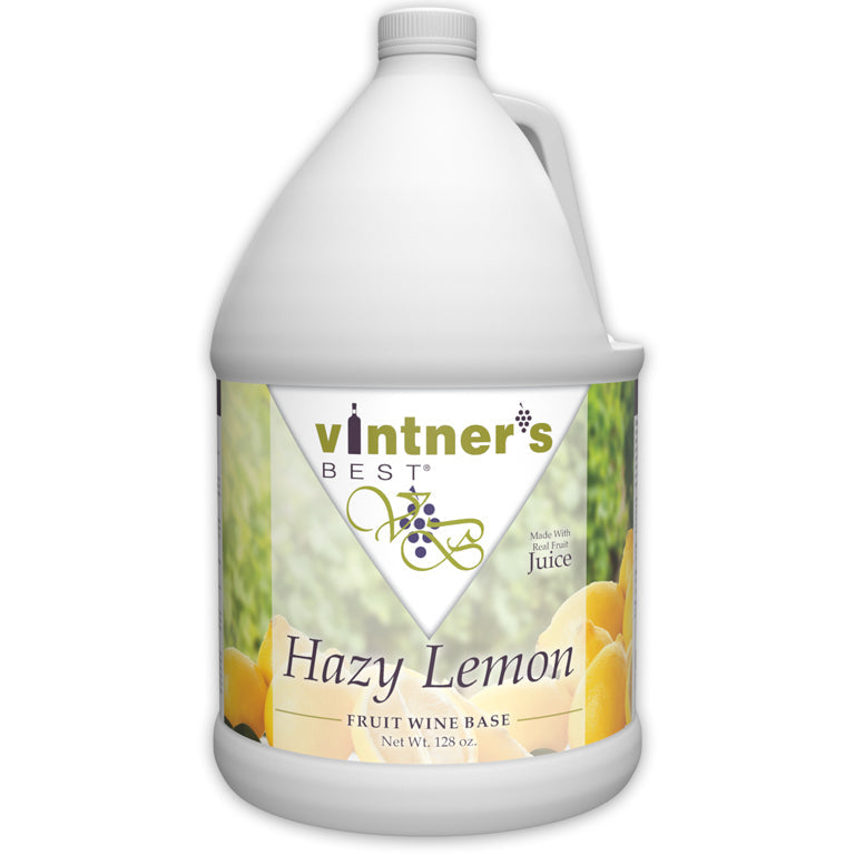 128-ounce jug of Vintner's Best Hazy Lemon Fruit Wine Base