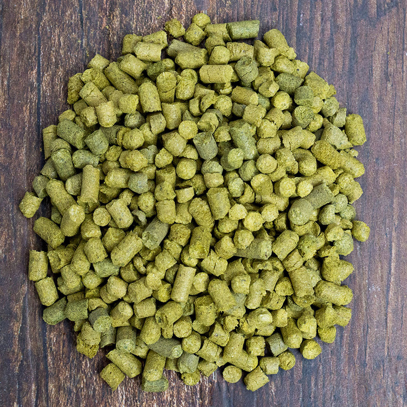 UK First Gold Pellet Hops in a pile